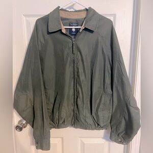 Roundtree & Yorke Outdoors Coat Mens Large Full Pockets zip jacket green